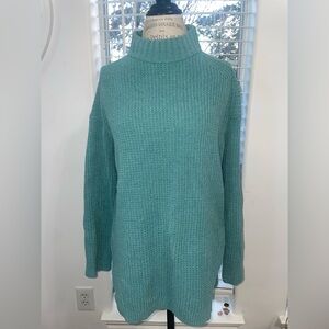 Blue-green Turtleneck Sweater